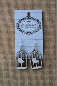 White Birdcage Earrings