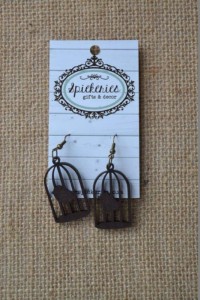 Ebony Birdcage Earrings