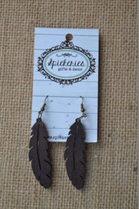Ebony Feather Earrings (009EBFE)
