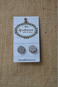 Stud Earrings Grey Dots