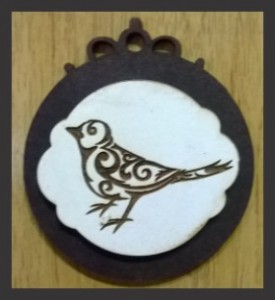 3D Brooch with engraved bird